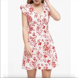 Banana Republic NWT Spring Coral Floral Linen Cotton Mini Dress